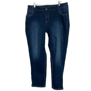 Lane Bryant Ankle zipper dark blue jeans‎ size 16